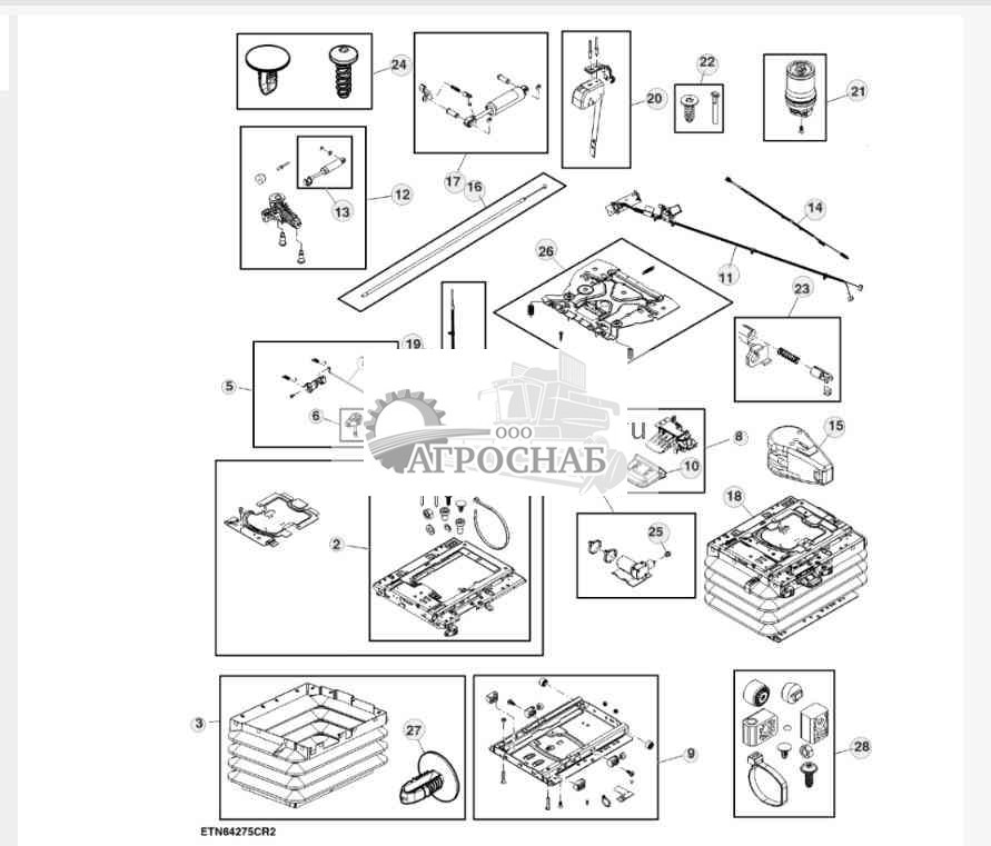 Сиденье водителя, пневматическая подвеска, базовый вариант исполнения 